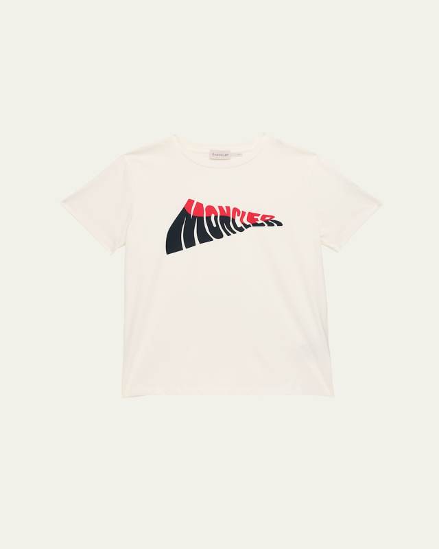 Boy's Bicolor Logo-Print T-Shirt, Size 8-10